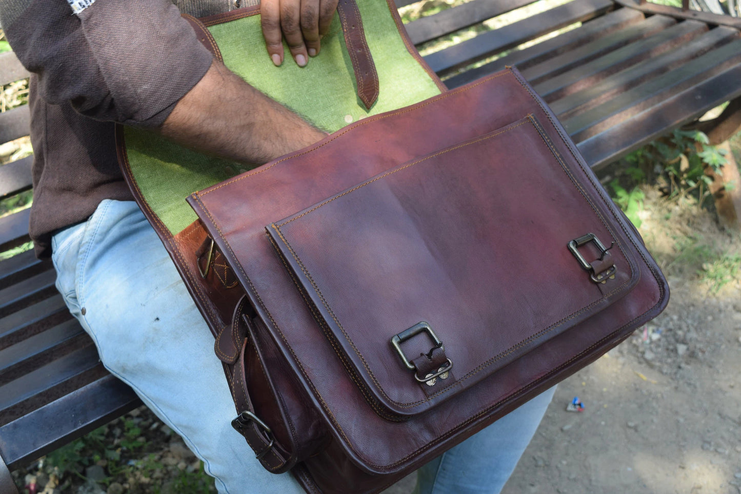 Handmade Leather Laptop Bag Messenger