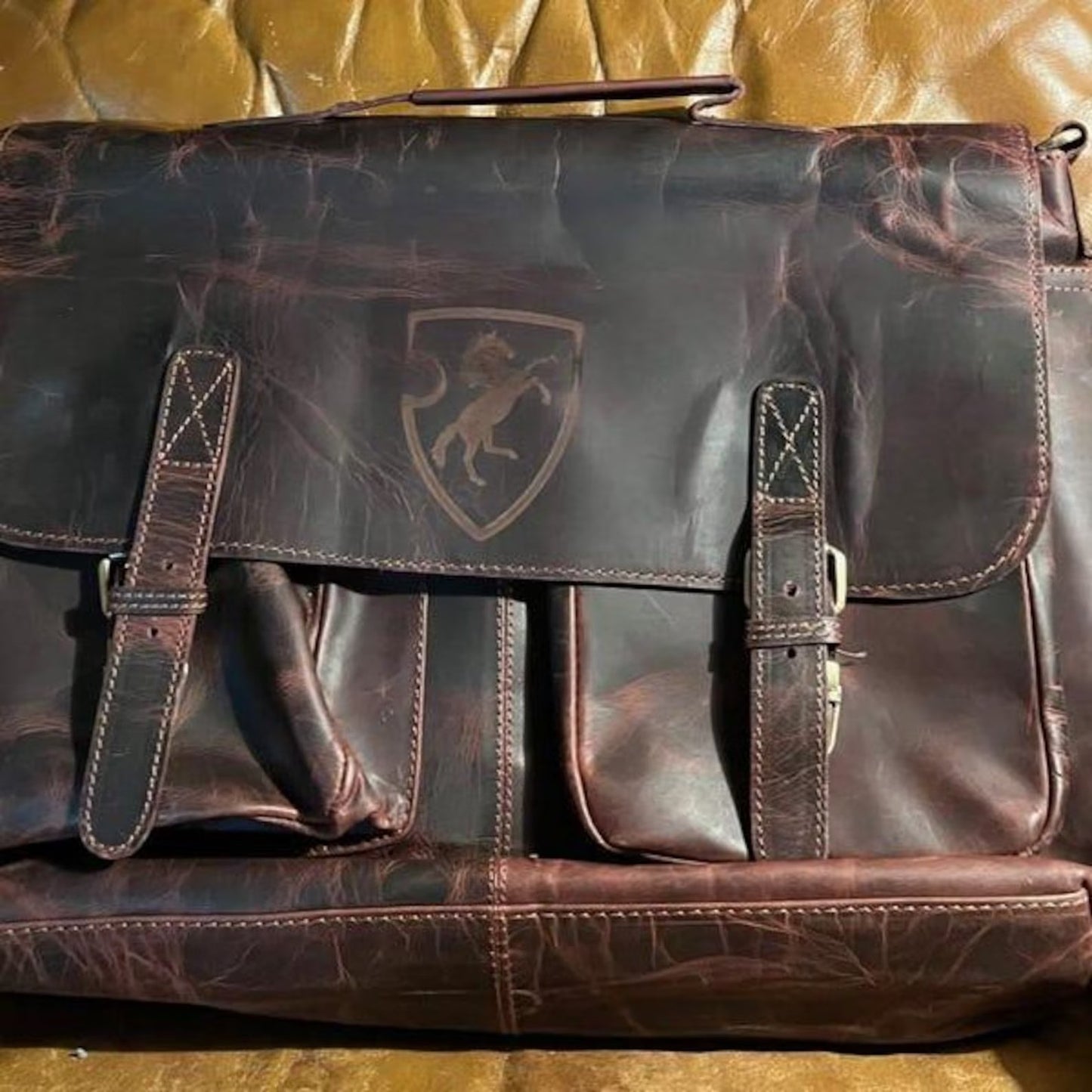 Leather Messenger Cross-Body Bag