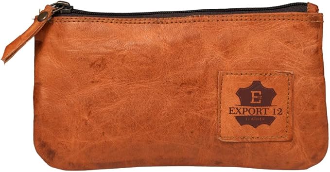 Vintage Leather Pencil Case for Men and Women