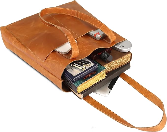 Vintage Genuine Leather Tote Shoulder Bag