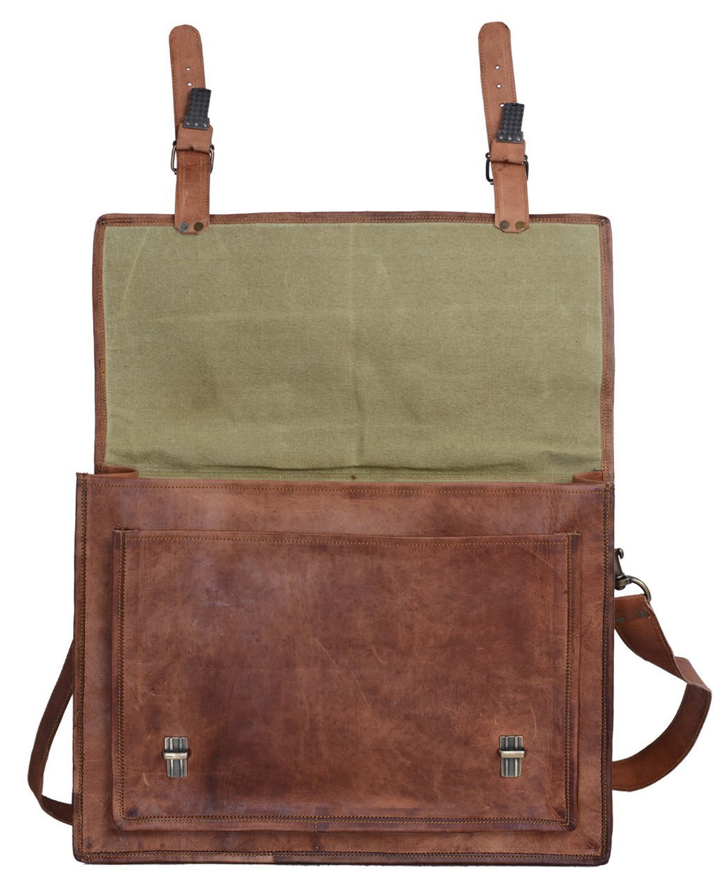 Leather Briefcase Laptop Messenger Bag