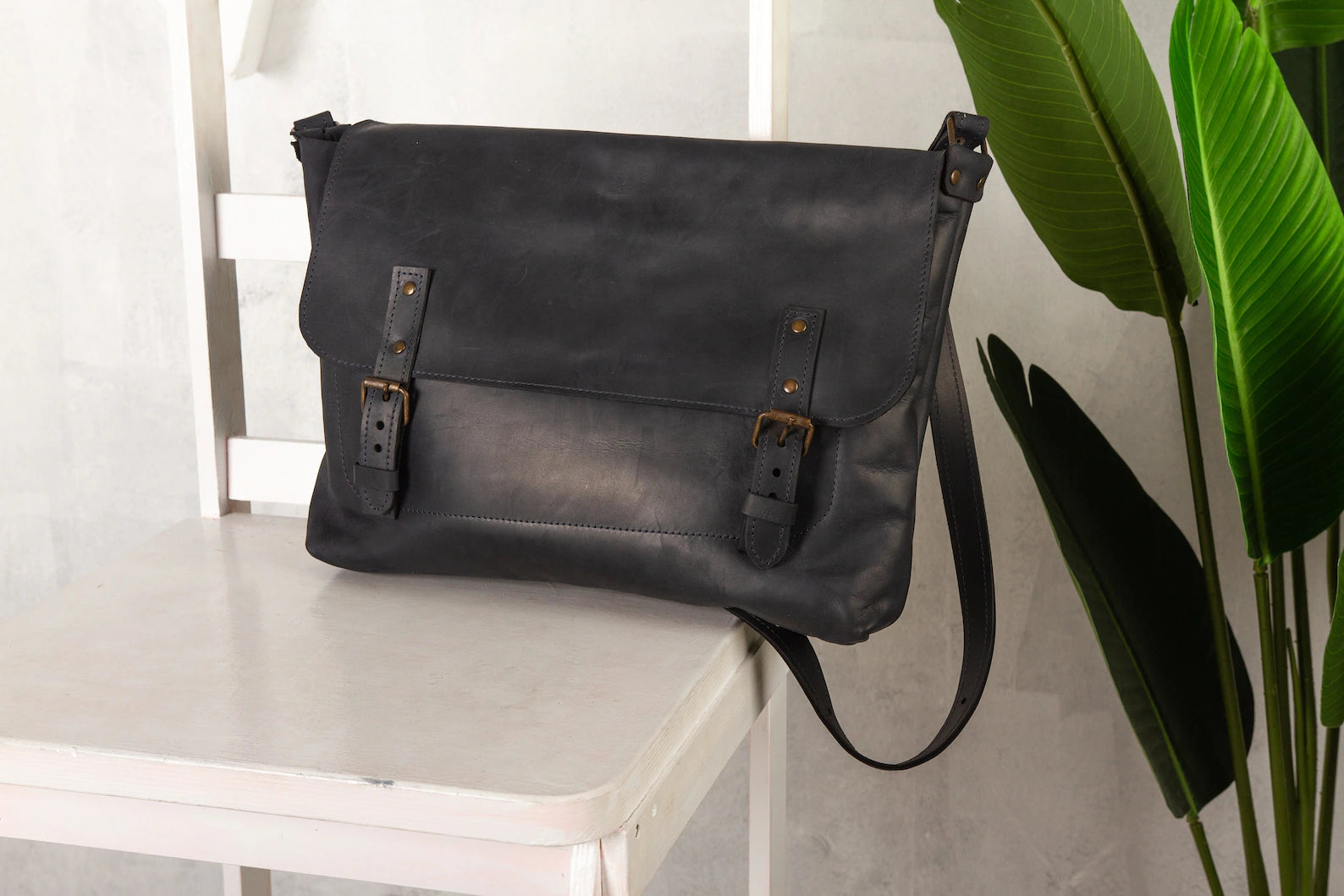 messenger bag, Leather briefcase men