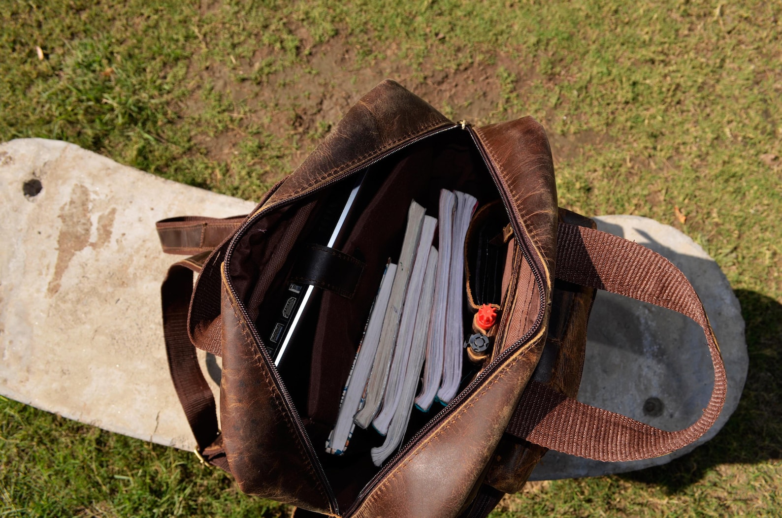 Leather Backpack Travel Rucksack Bag