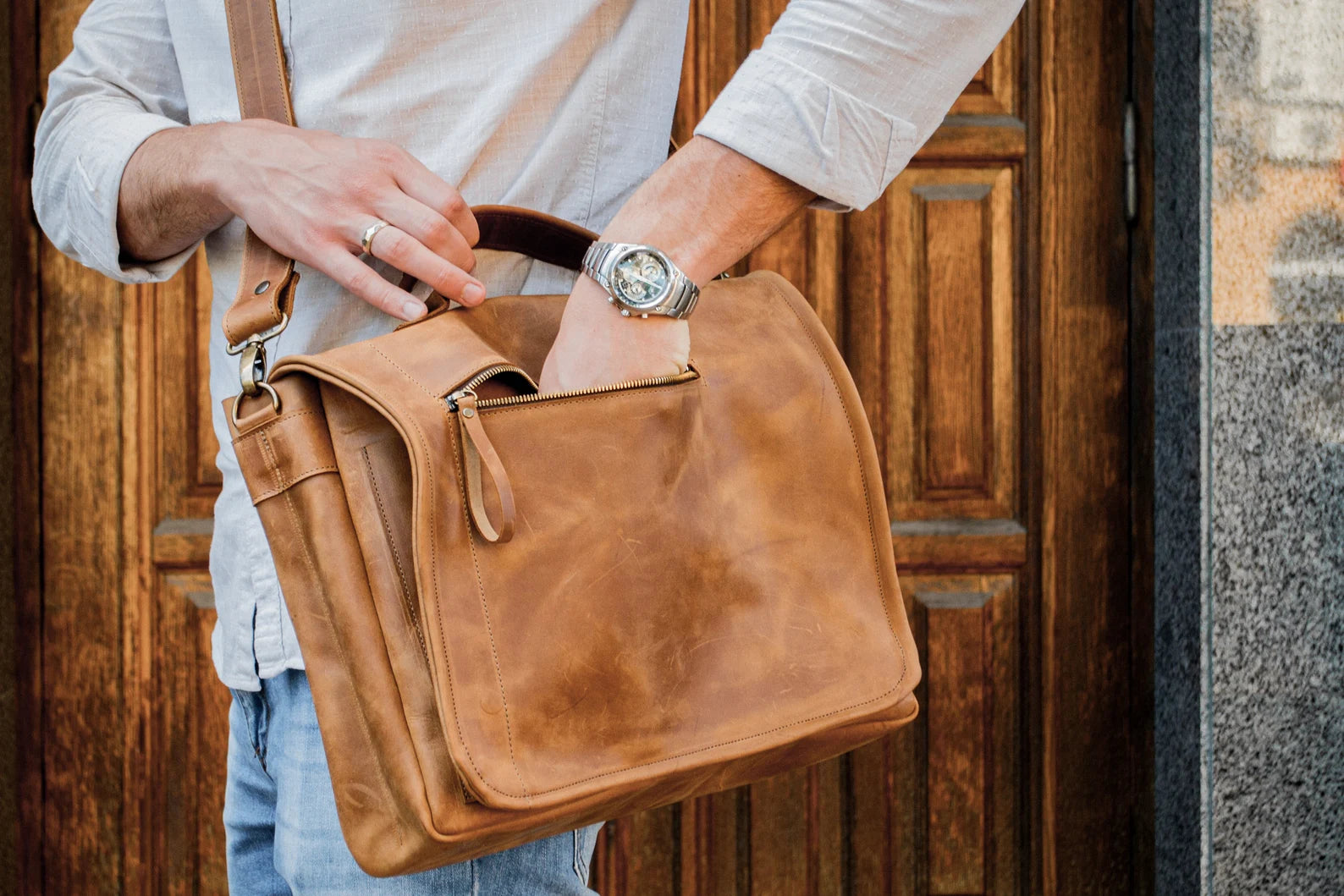 Leather Satchel Bag, Leather Briefcase