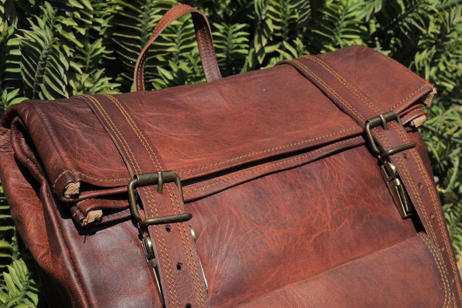 Leather Backpack, Leather Roll-on Bag