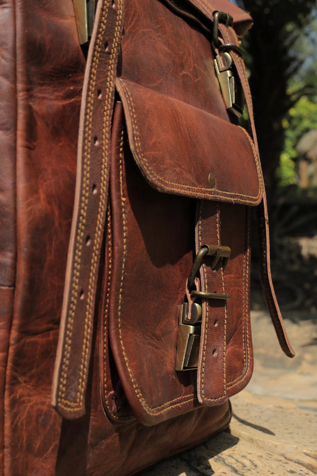 Leather Backpack, Leather Roll-on Bag