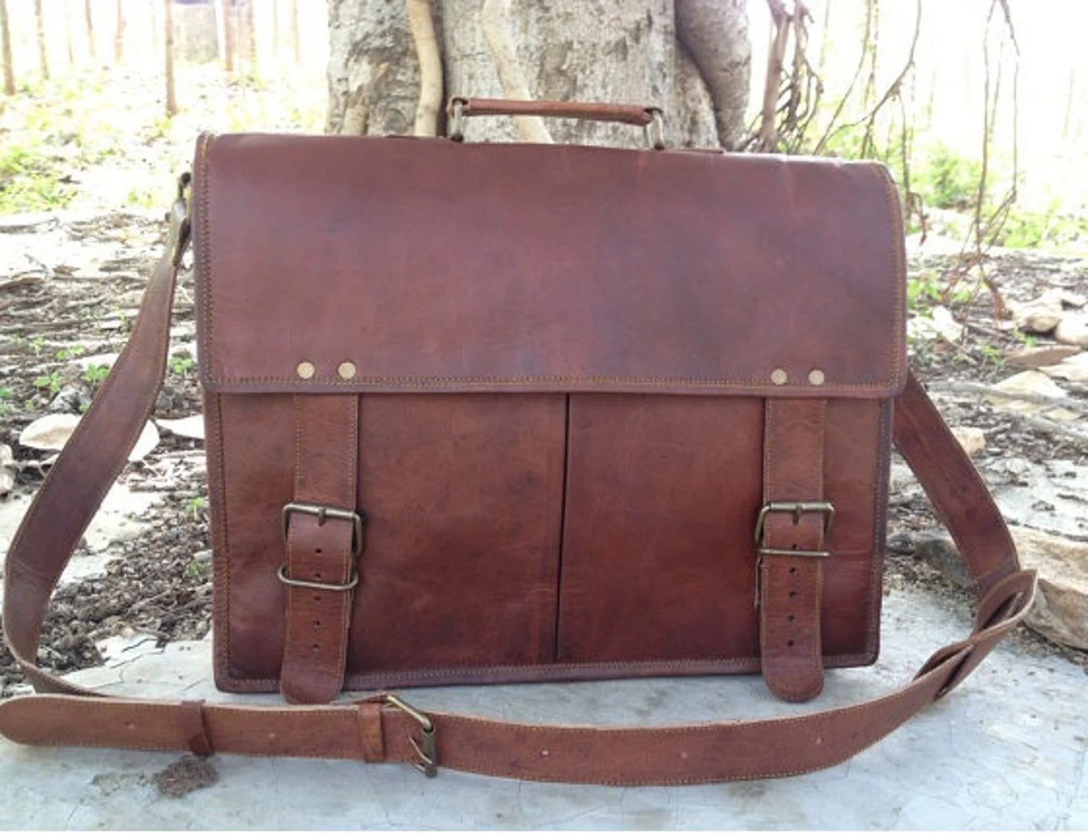 Retro Style Leather Messenger Bag