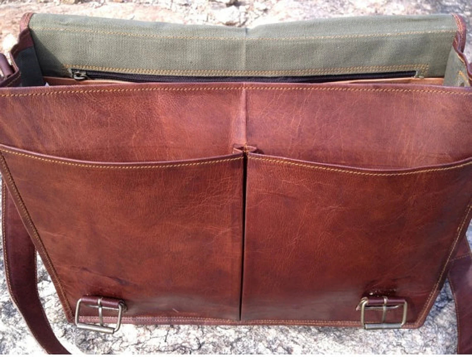 Retro Style Leather Messenger Bag