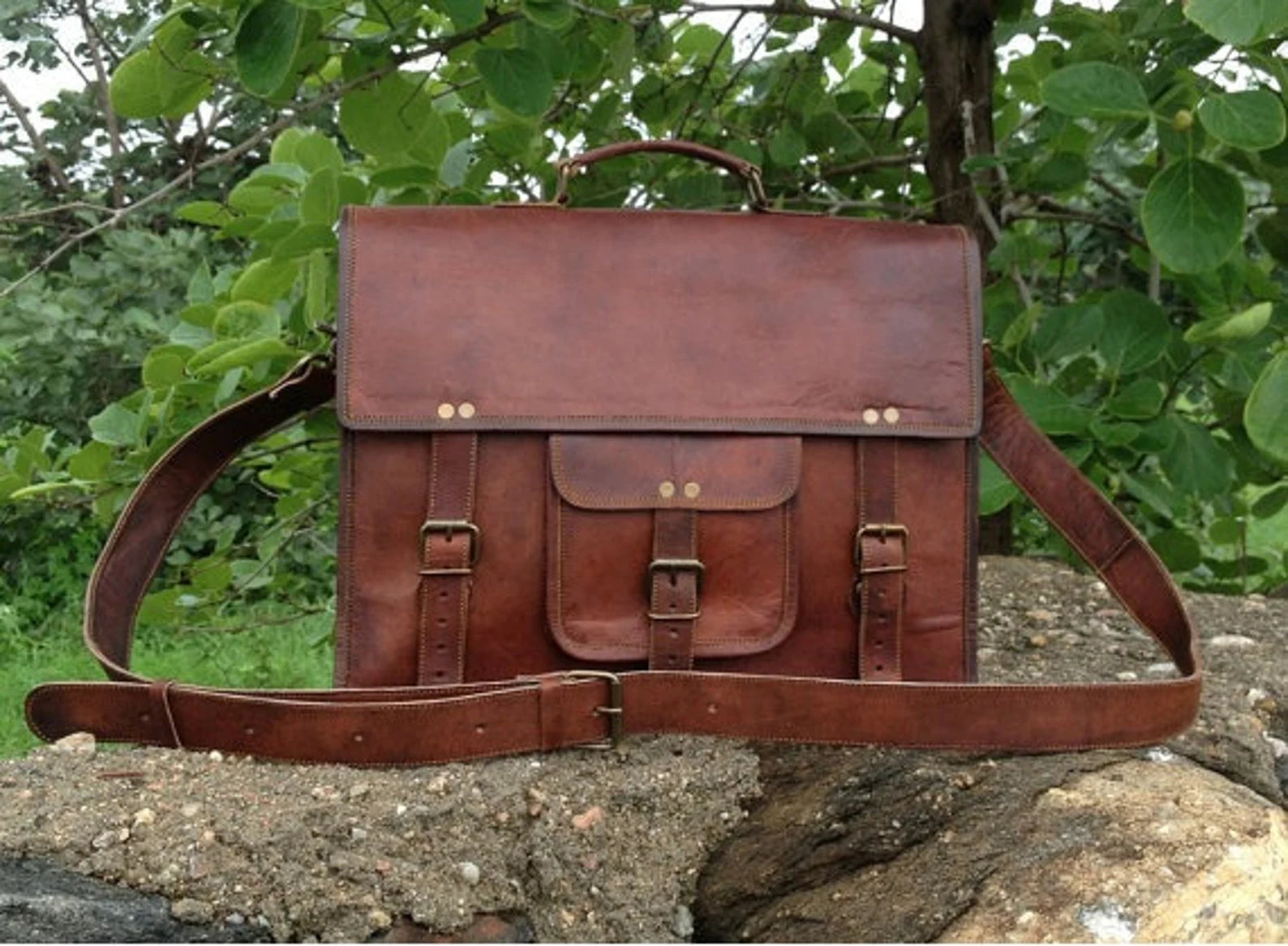 Retro Style Leather Messenger Bag