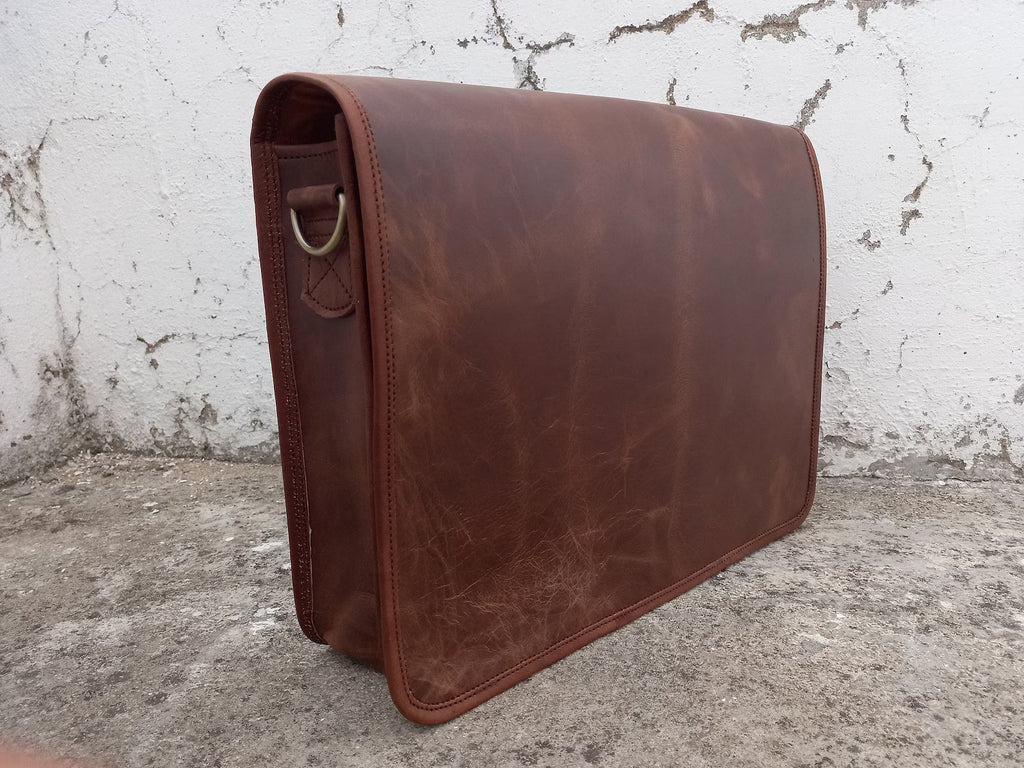 leather messenger bag men laptop bag