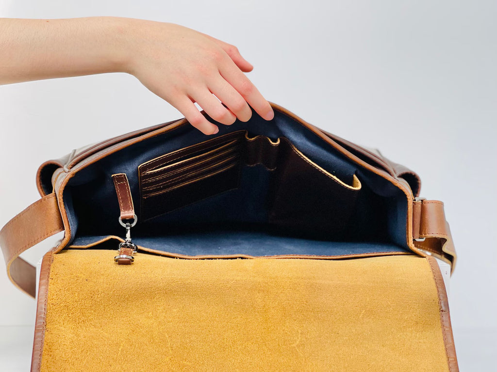 leather messenger bag Leather Laptop
