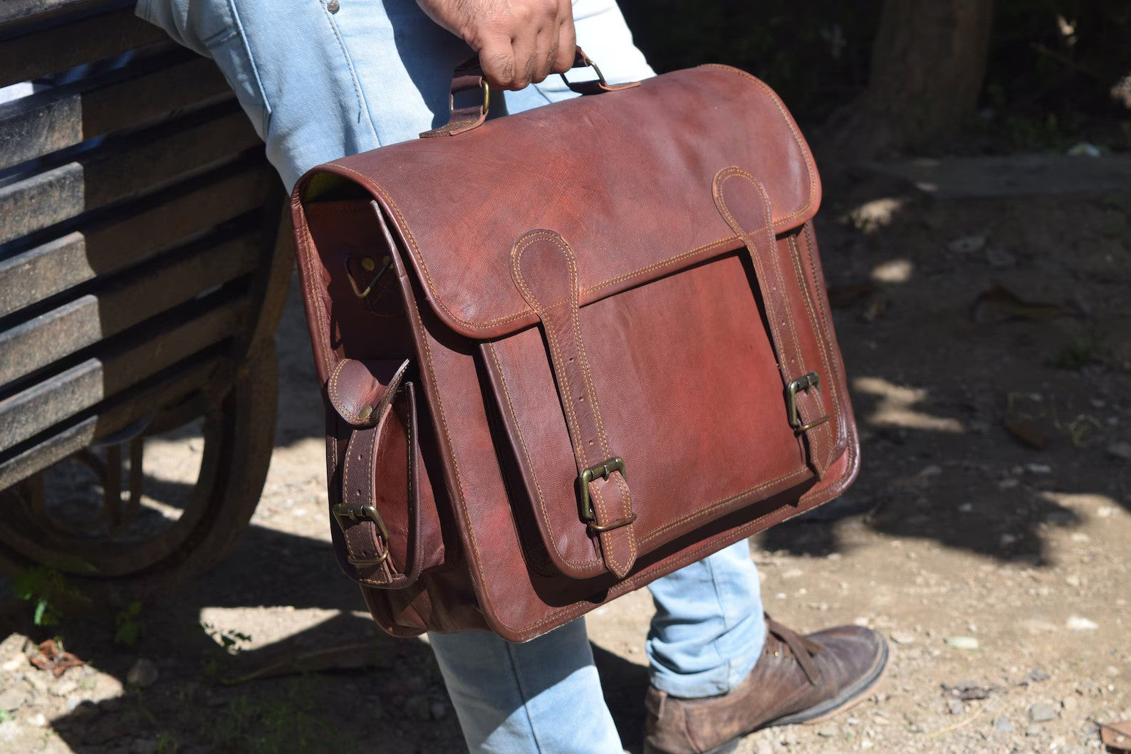 Handmade Leather Laptop Bag Messenger