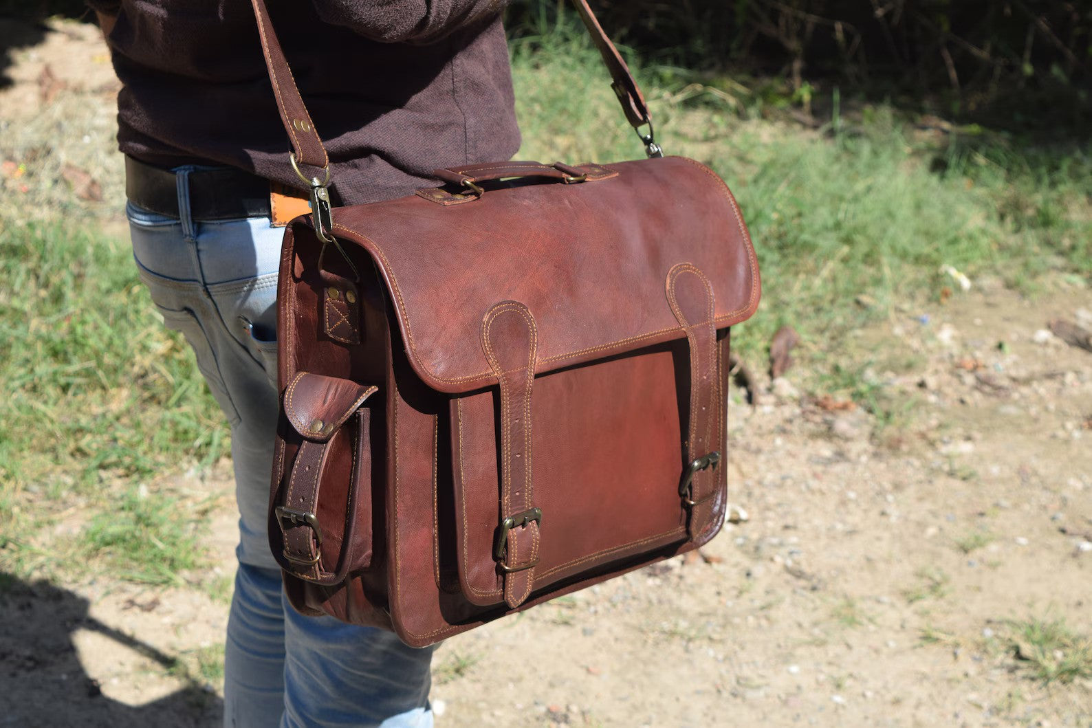 Handmade Leather Laptop Bag Messenger