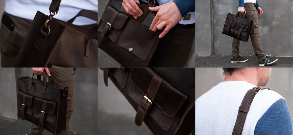 Leather bag men, Messenger bag men
