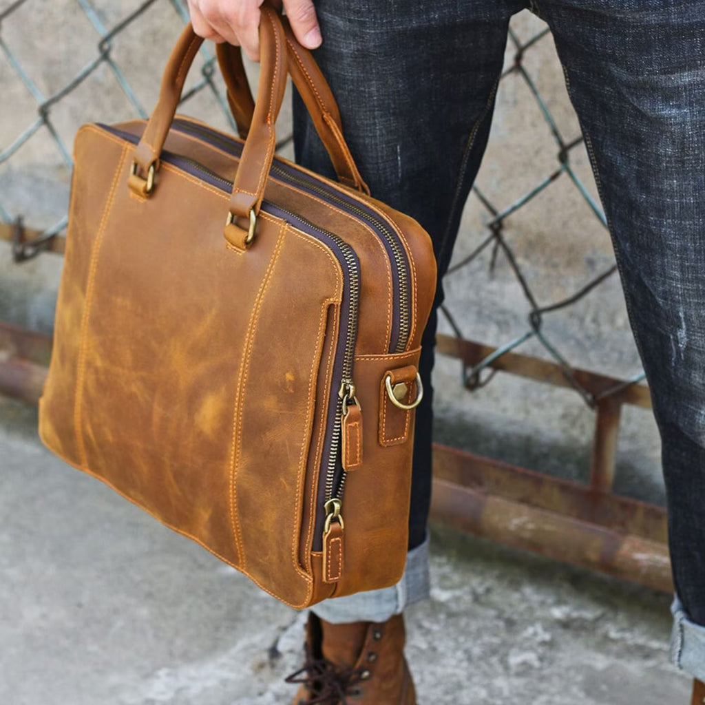 Leather Briefcase, Leather Messenger Bag