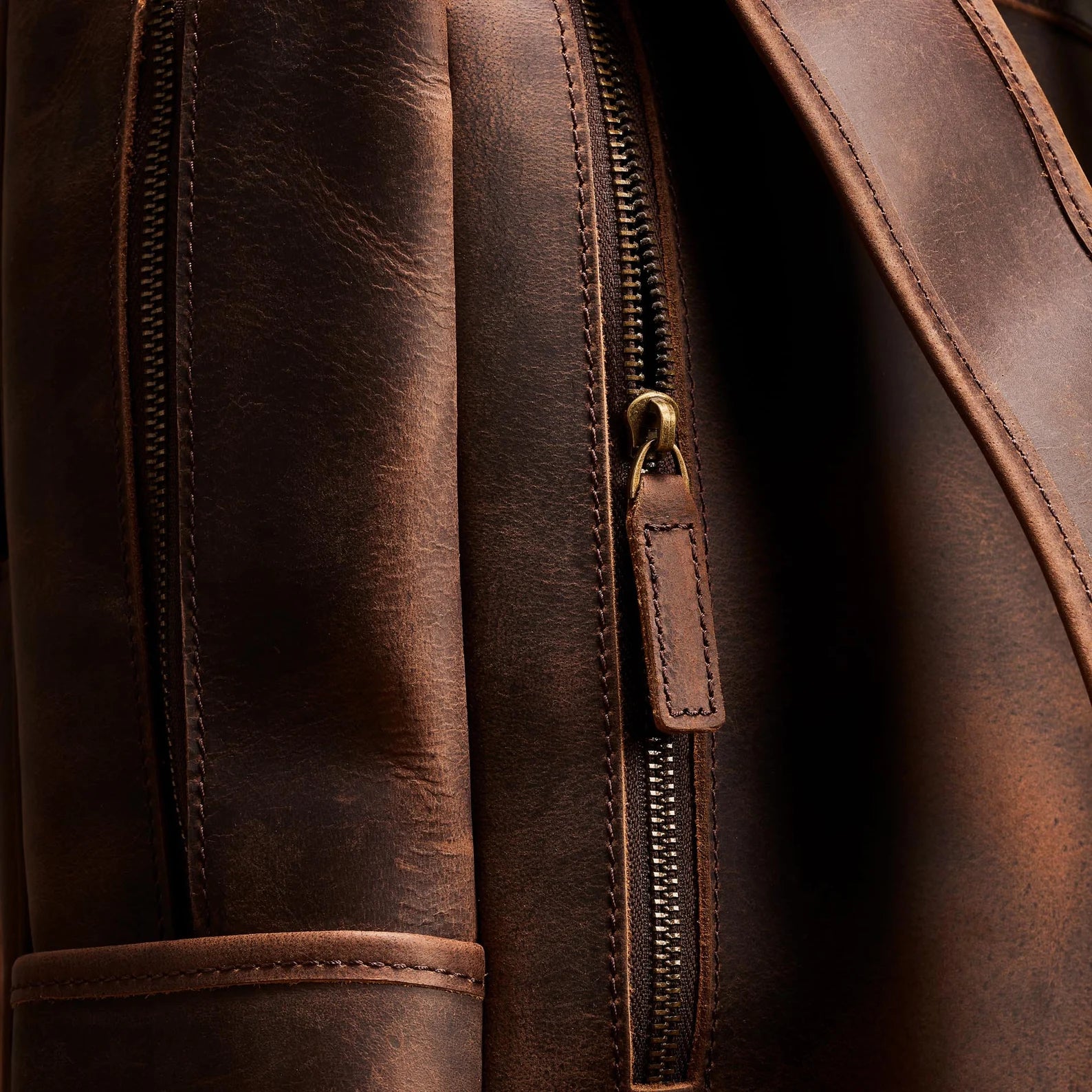 Leather Rucksack with Leather Backpack