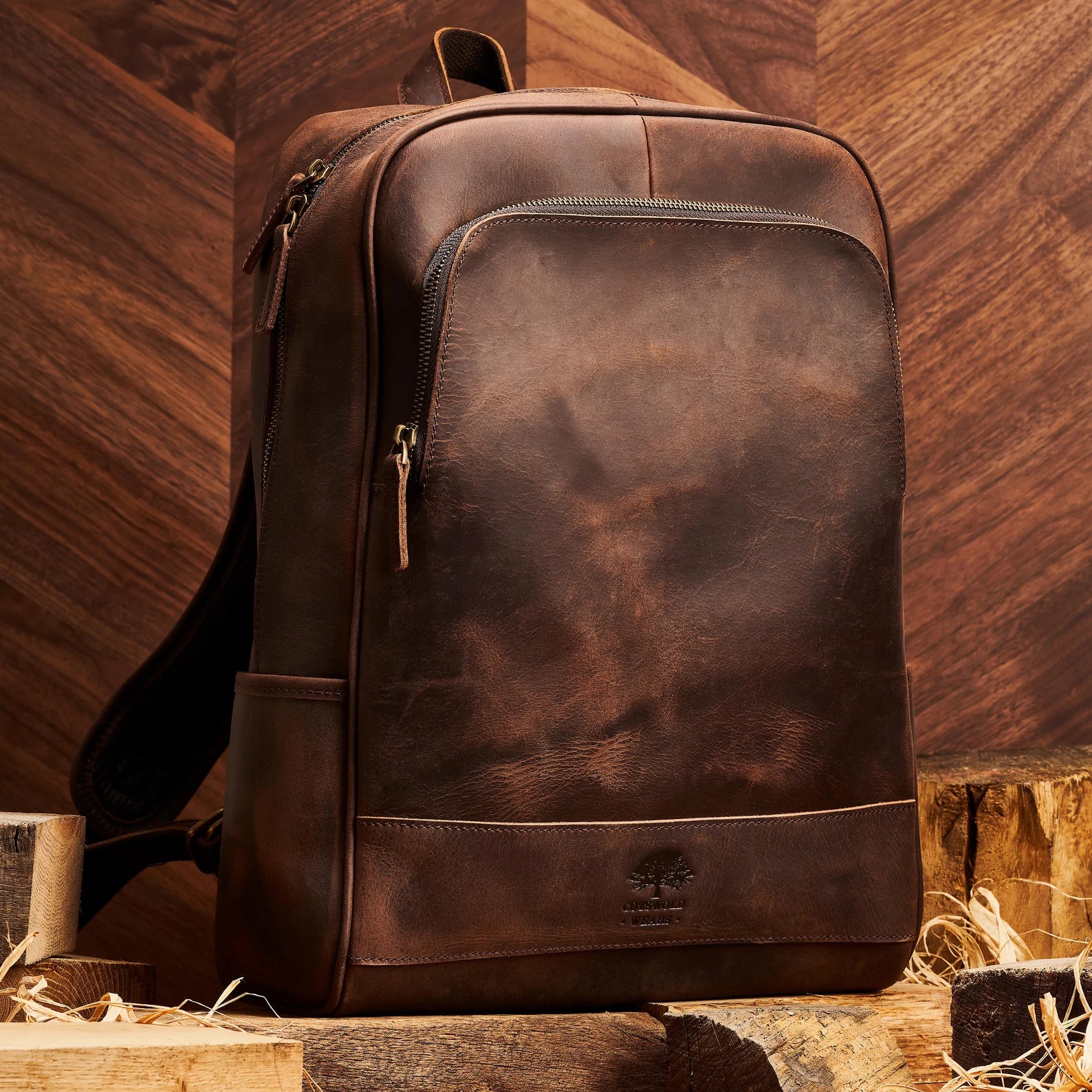 Leather Rucksack with Leather Backpack
