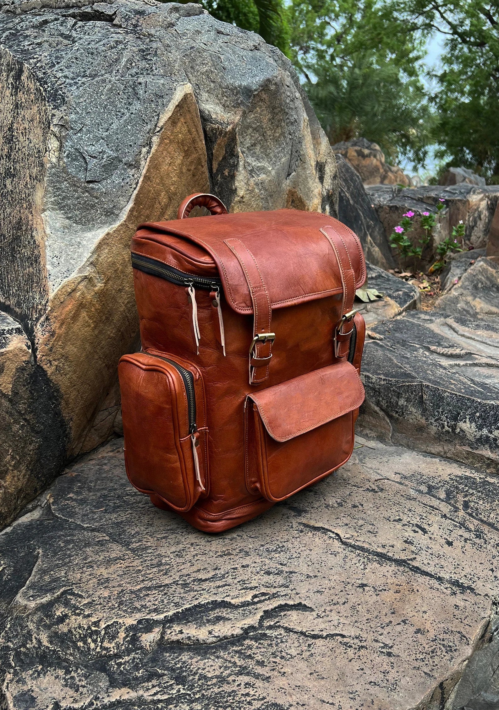 Leather Backpack, Travel Backpack Rucksack