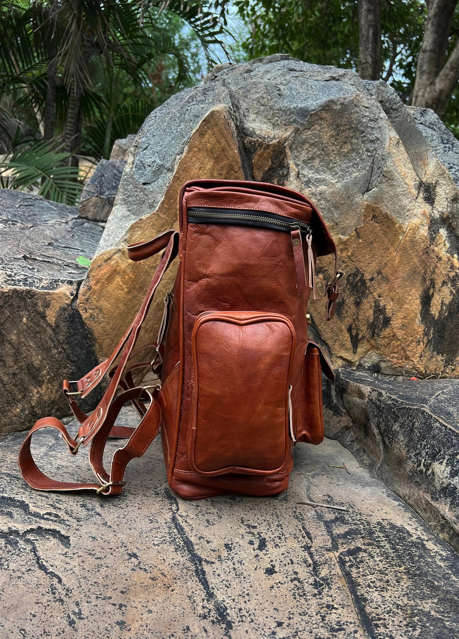 Leather Backpack, Travel Backpack Rucksack