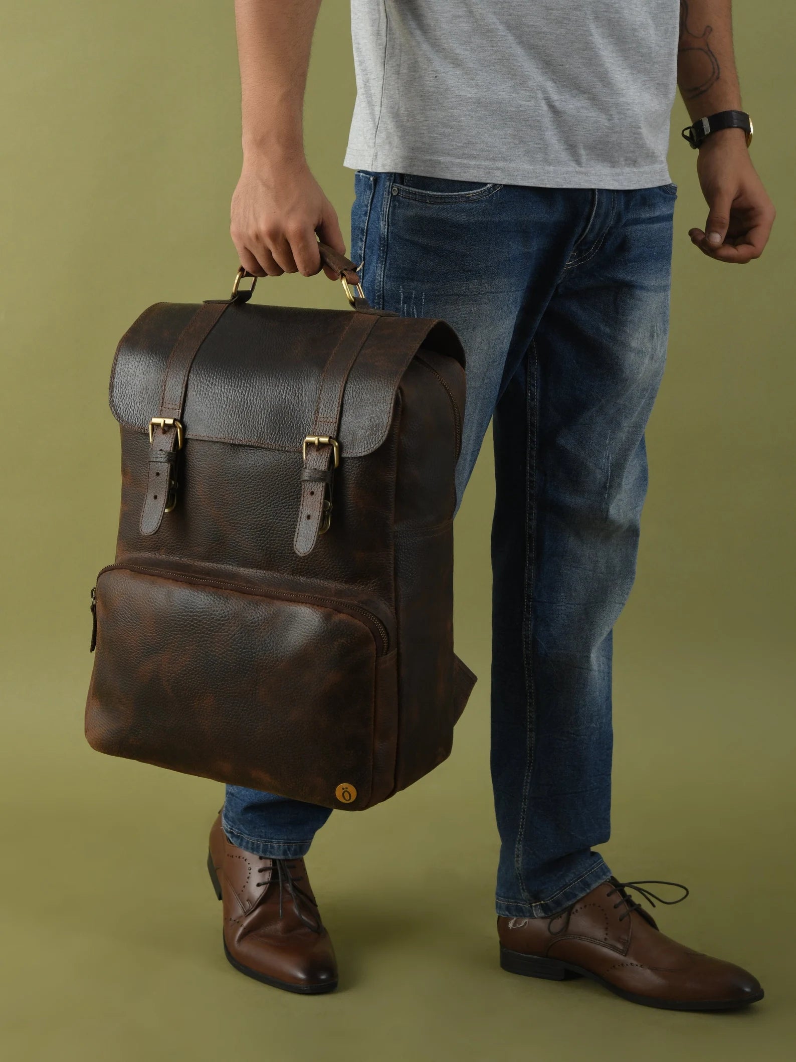 Leather Laptop Backpack Unique Gift