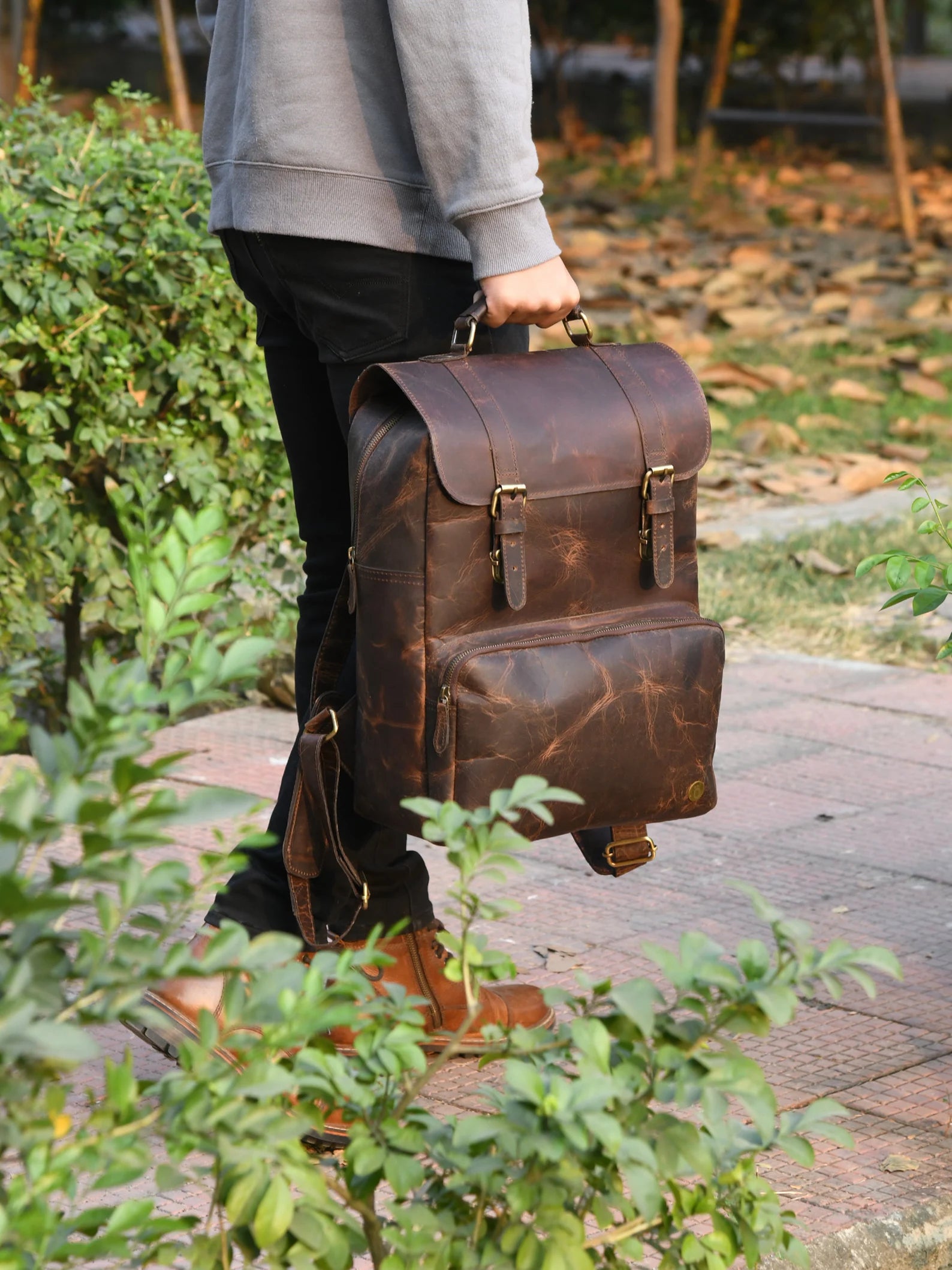 Handcrafted Leather Backpack for Men & Women