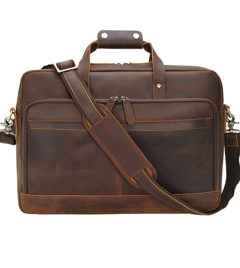 Leather briefcase man, pure leather