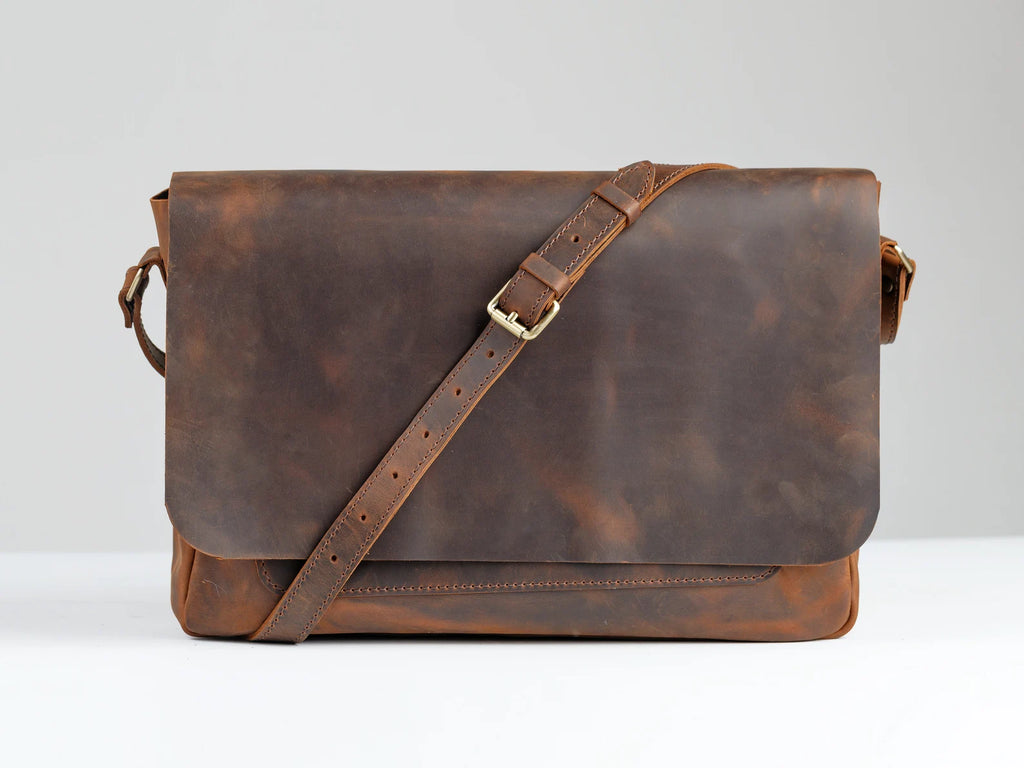 Leather messenger bag, leather bag