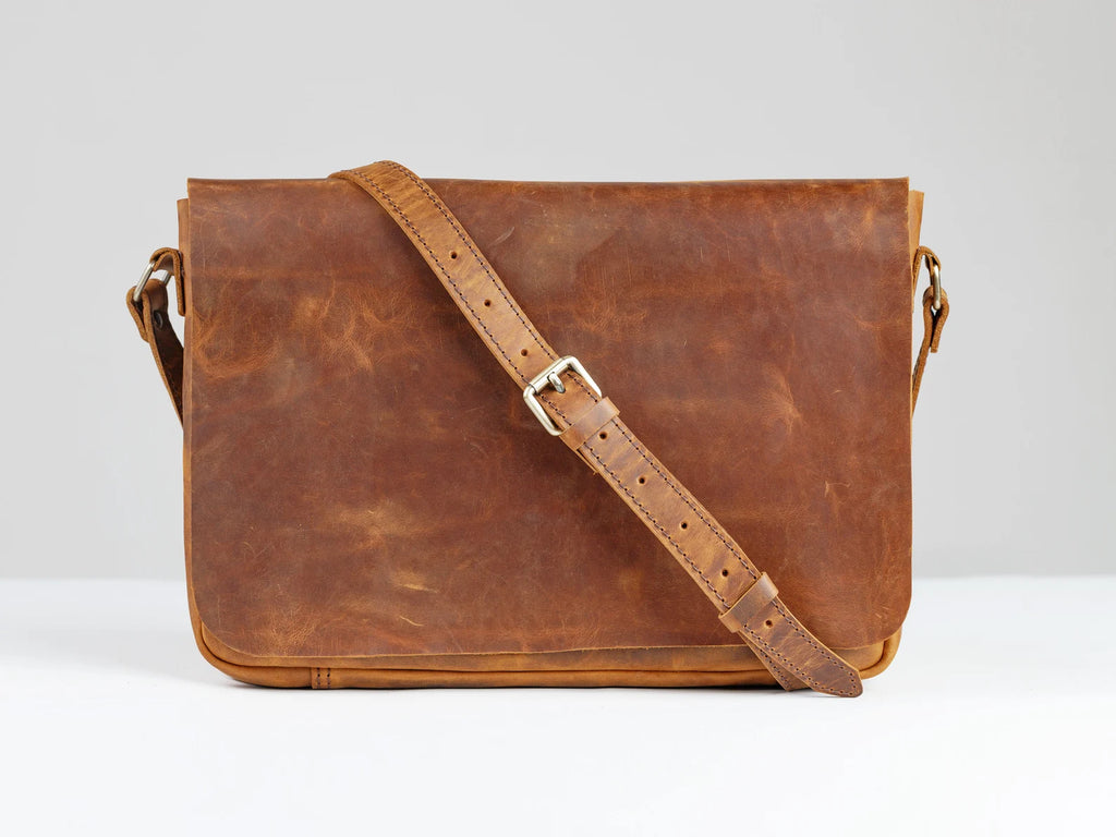 leather messenger bag laptop shoulder bag