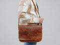 leather messenger bag laptop shoulder bag