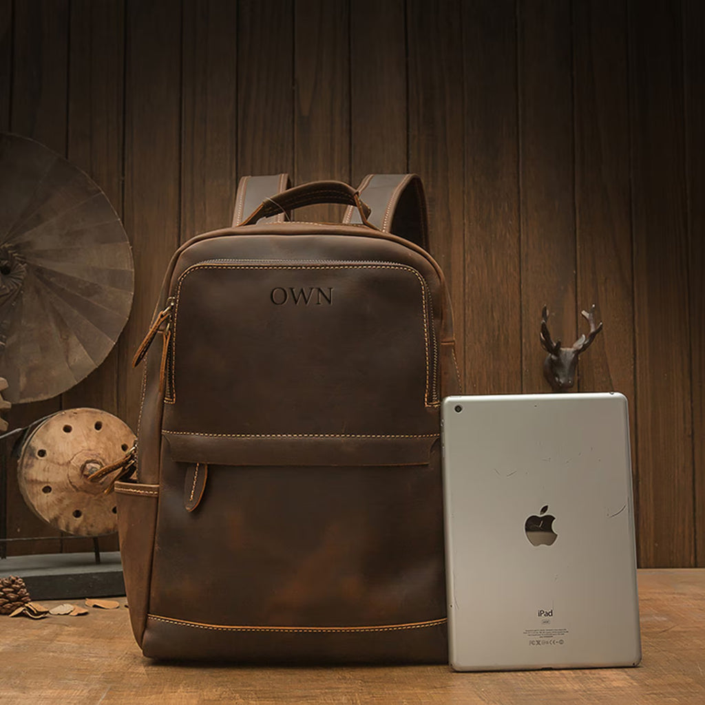 Vintage Leather Backpack, Rucksack