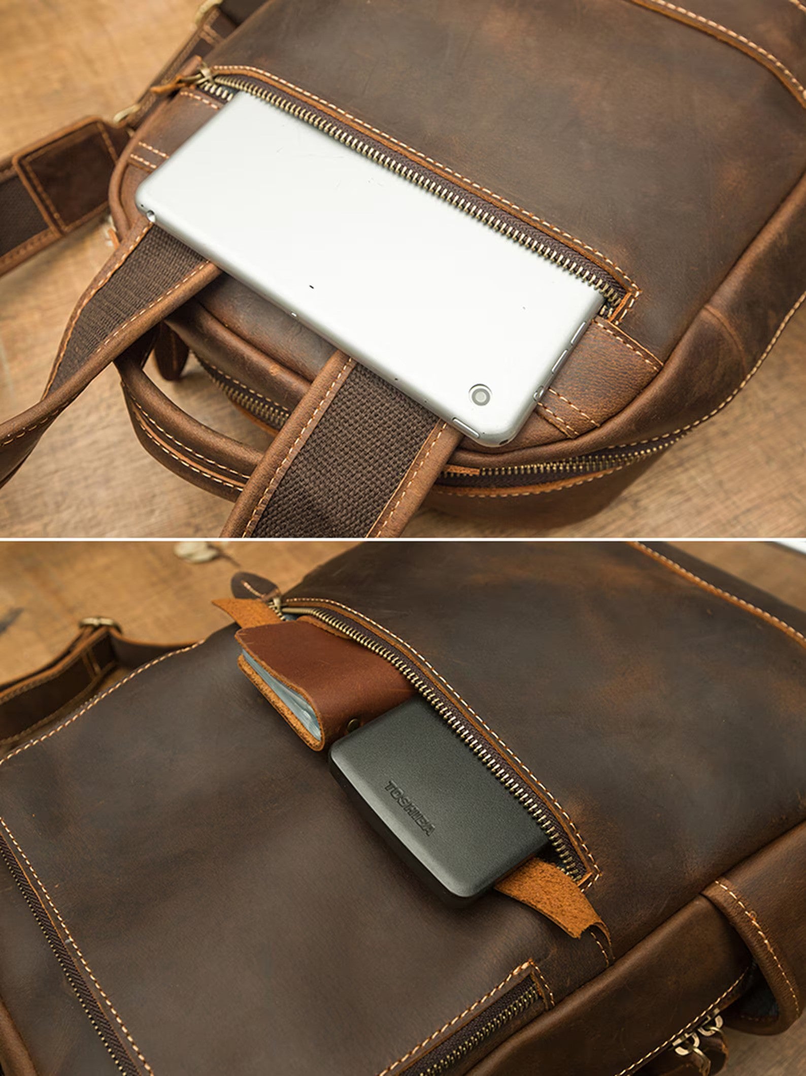 Vintage Leather Backpack, Rucksack
