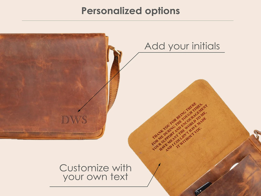 leather messenger bag laptop shoulder bag