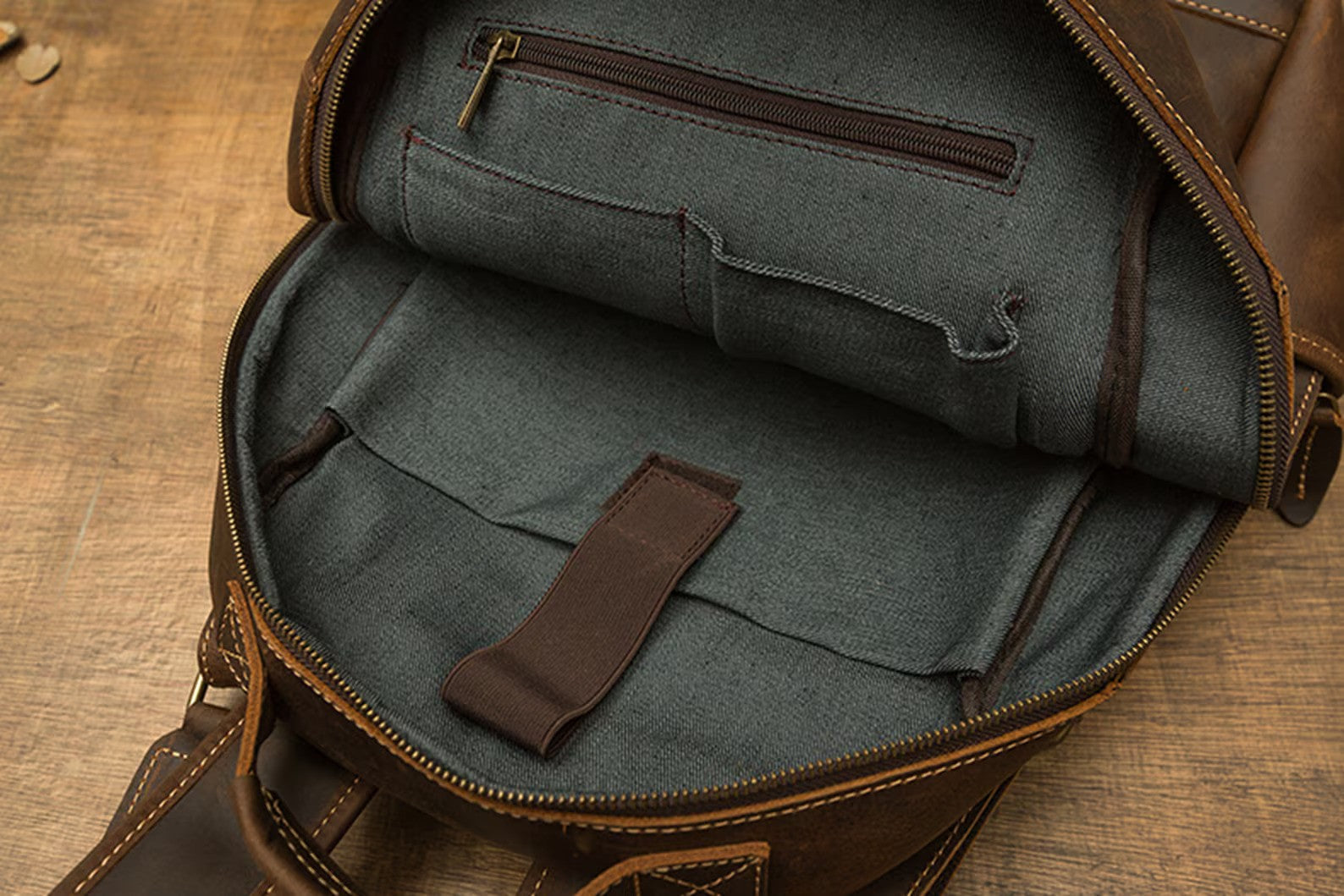 Vintage Leather Backpack, Rucksack