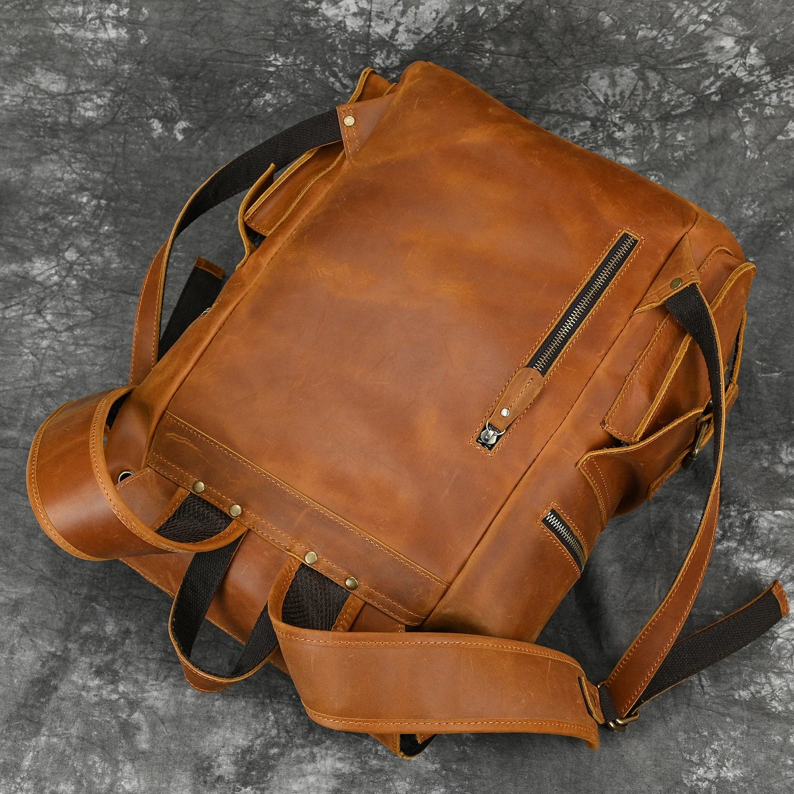 Leather Backpack, Full Grain Leather Bag