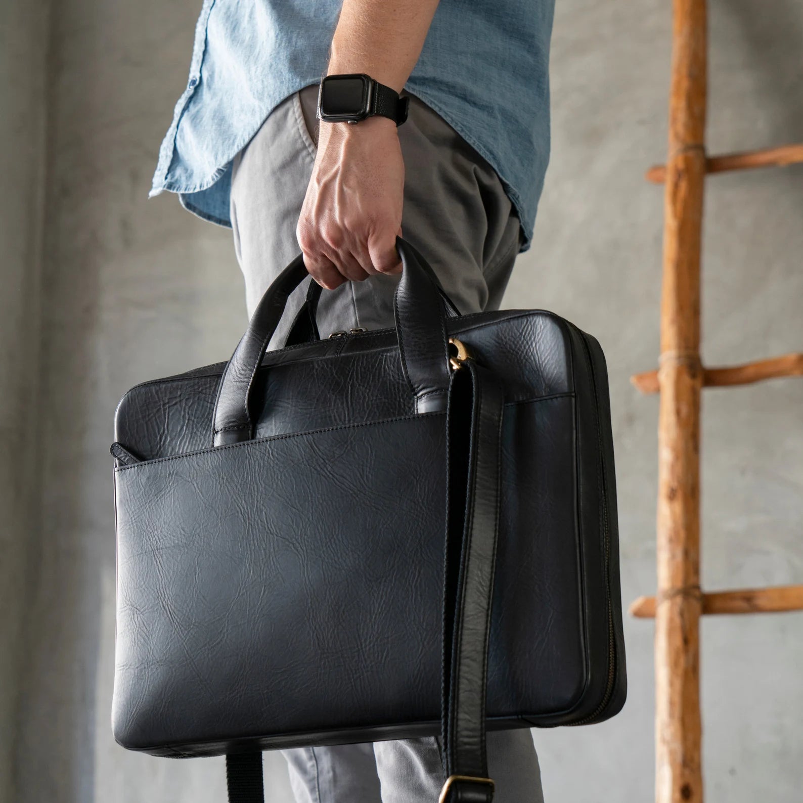 Top Grain Leather Travel Laptop Bag