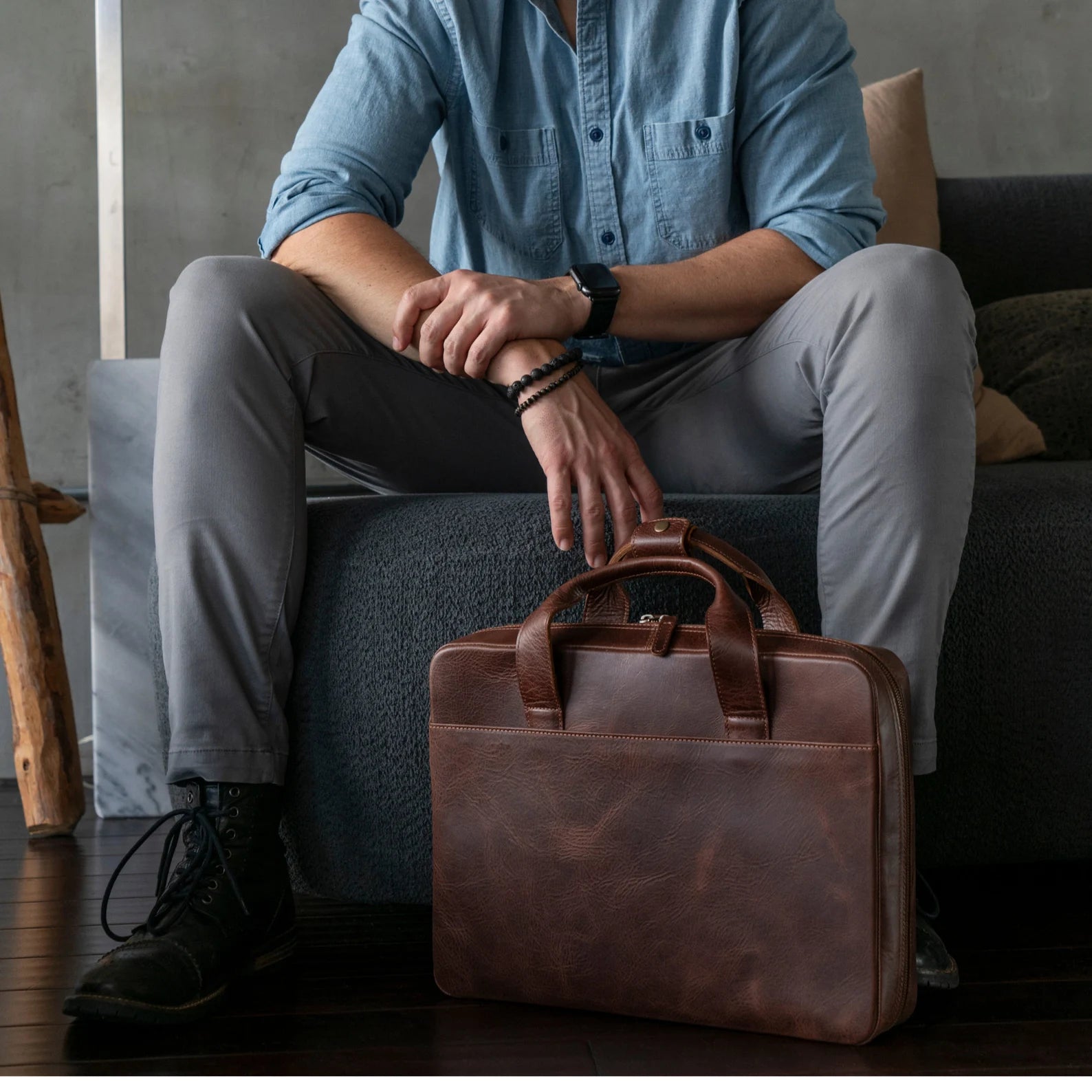 Top Grain Leather Travel Laptop Bag