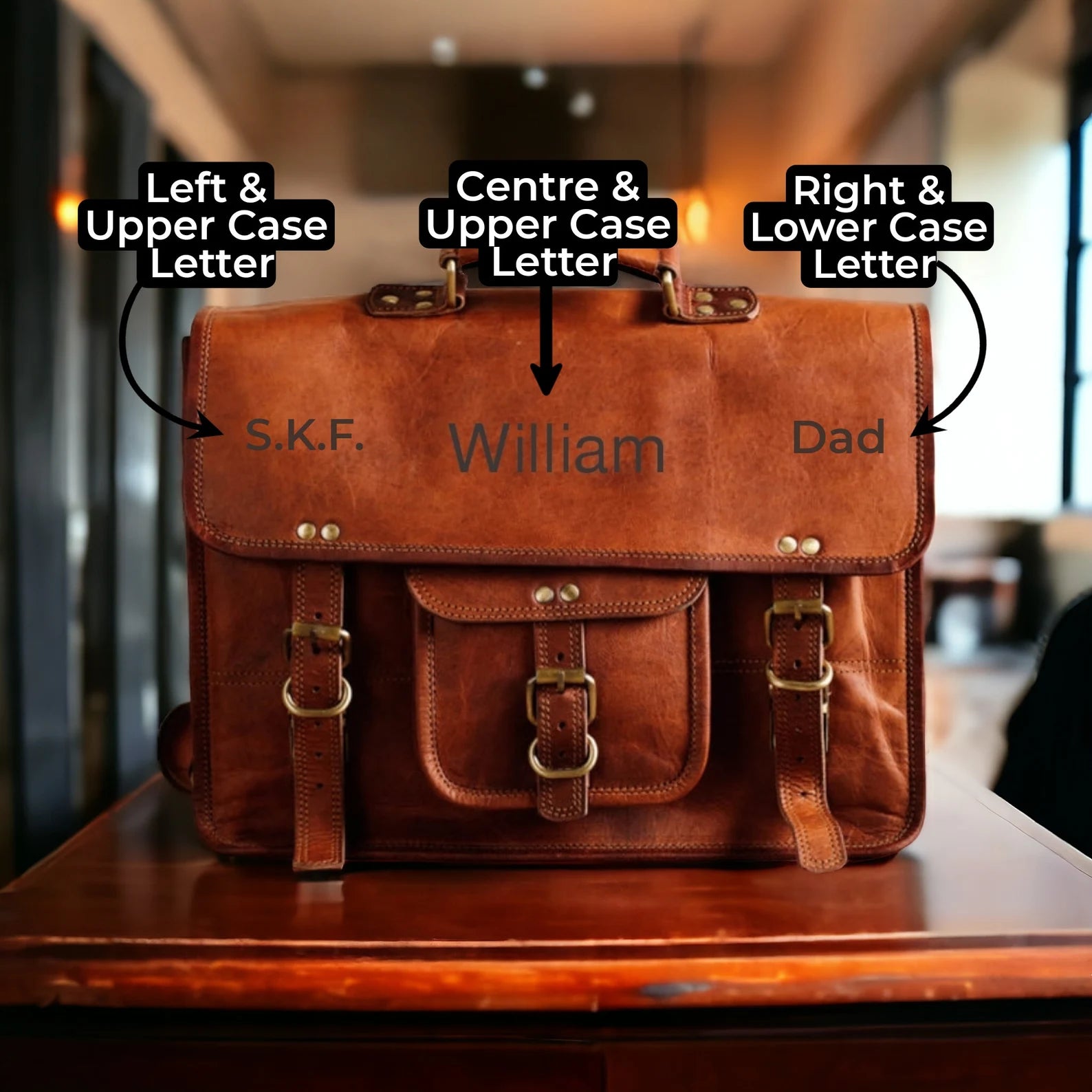 Leather Laptop Messenger Briefcase Men