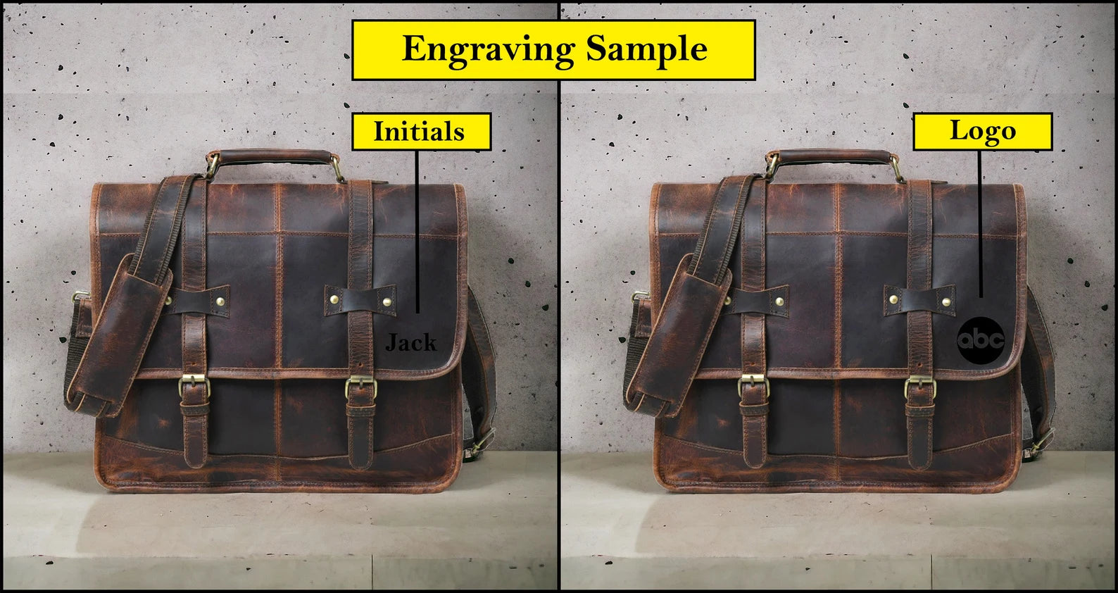 Leather messenger bag laptop shoulder bag