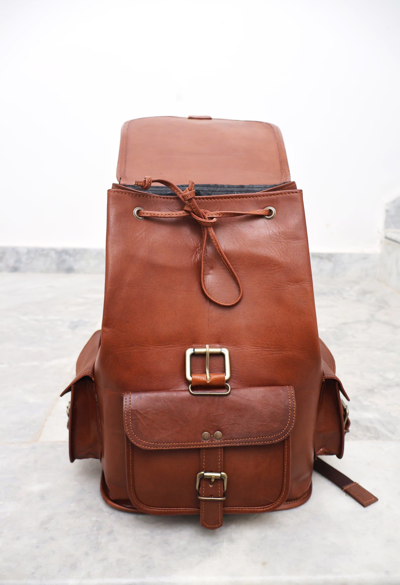 Handmade Leather Backpack for Men Women
