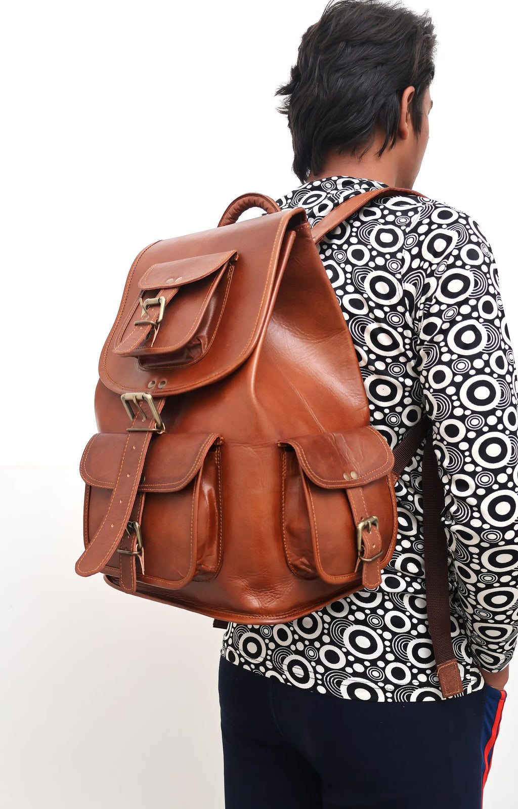Handmade Leather Backpack for Men Women