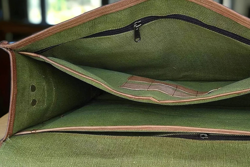 Leather Laptop Messenger Briefcase Men