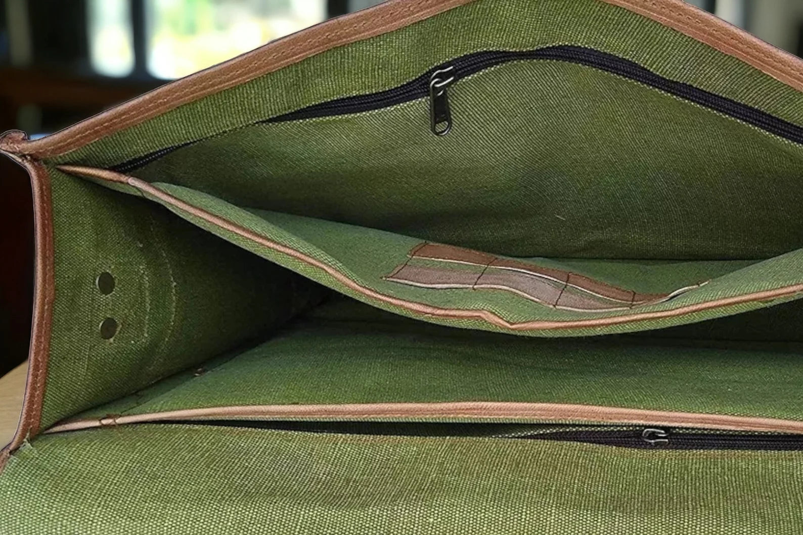 Leather Laptop Messenger Briefcase Men