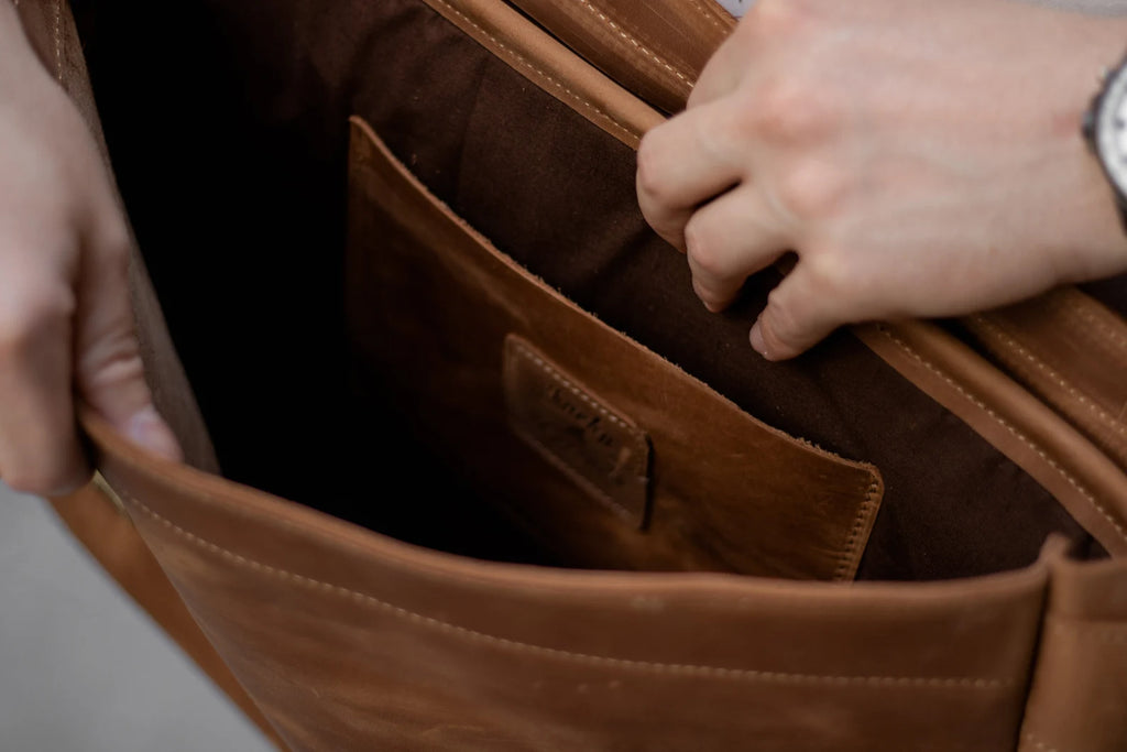 Laptop Bag for Men, Leather Briefcase