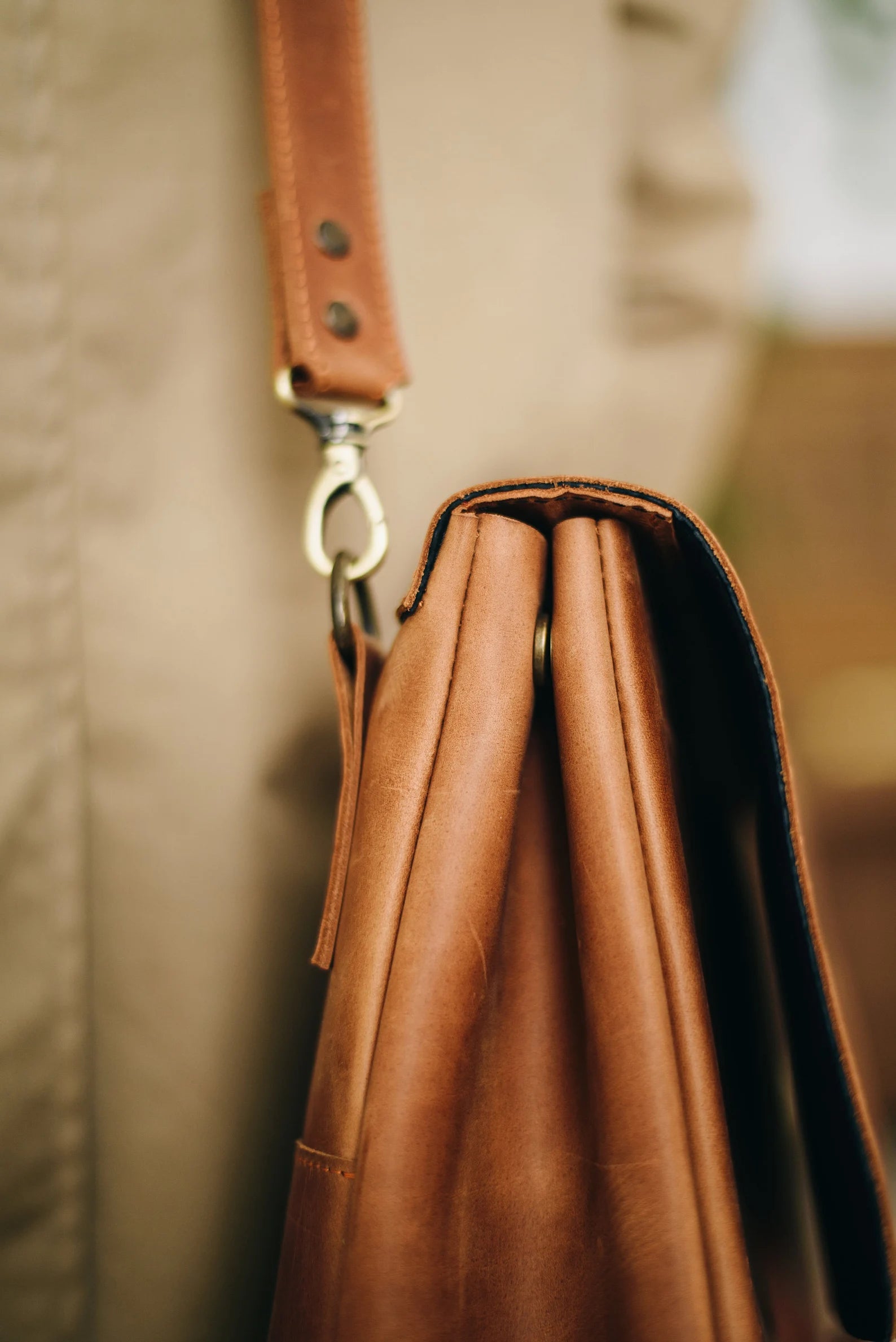 Leather satchel bag, leather briefcase