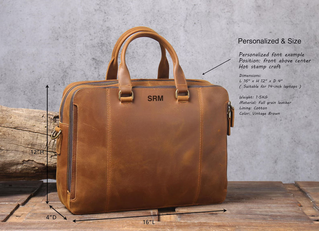 Leather Briefcase, Leather Messenger Bag
