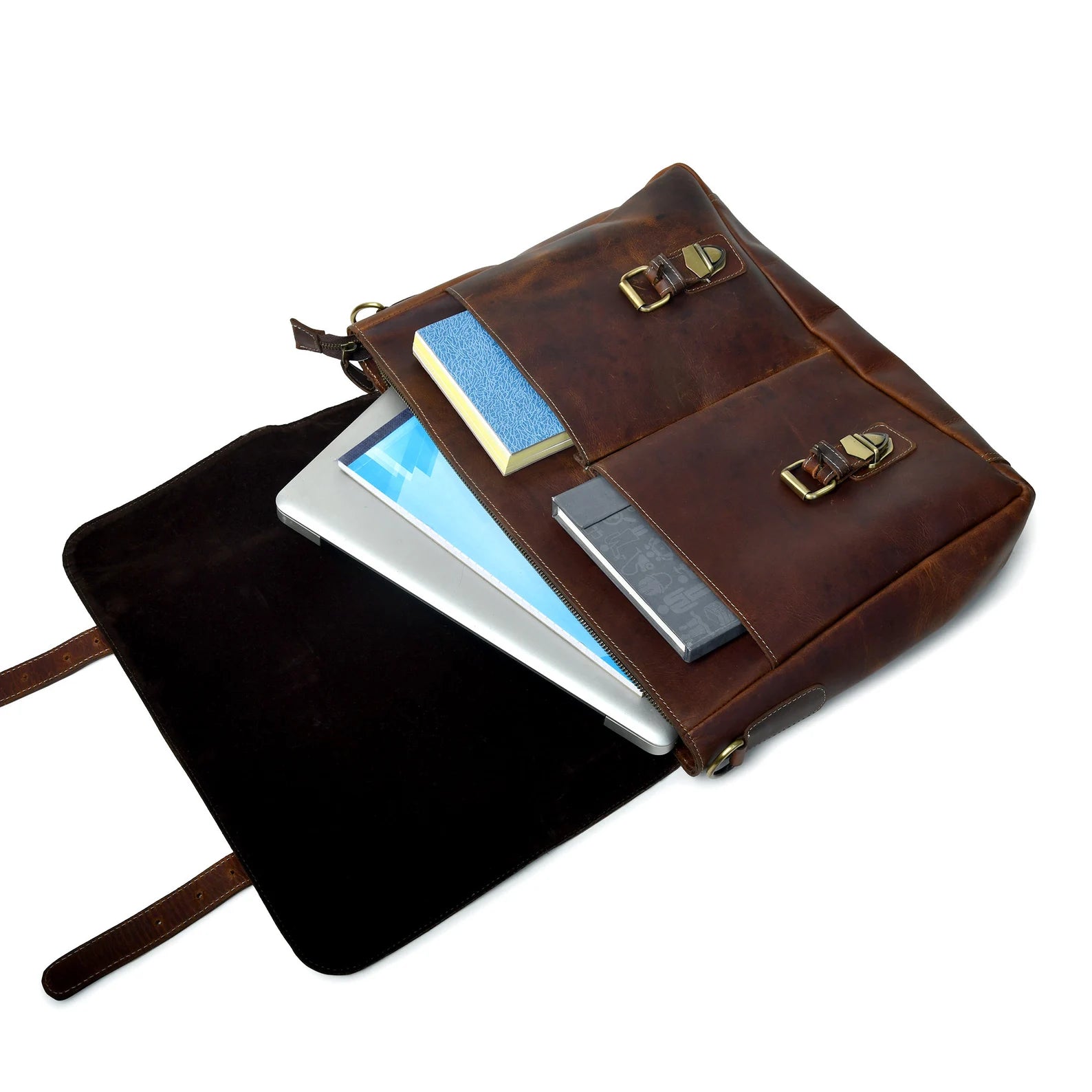 Buffalo Leather Messenger Laptop Bag