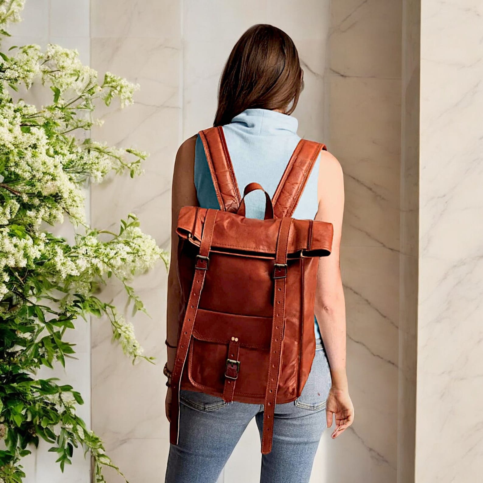 Leather Backpack, Brown Leather Backpack