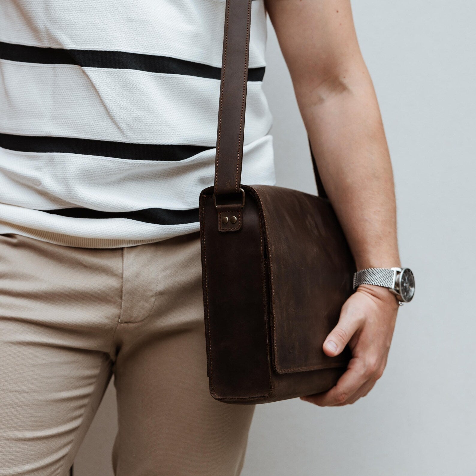 Leather Messenger Bag, Shoulder Bag