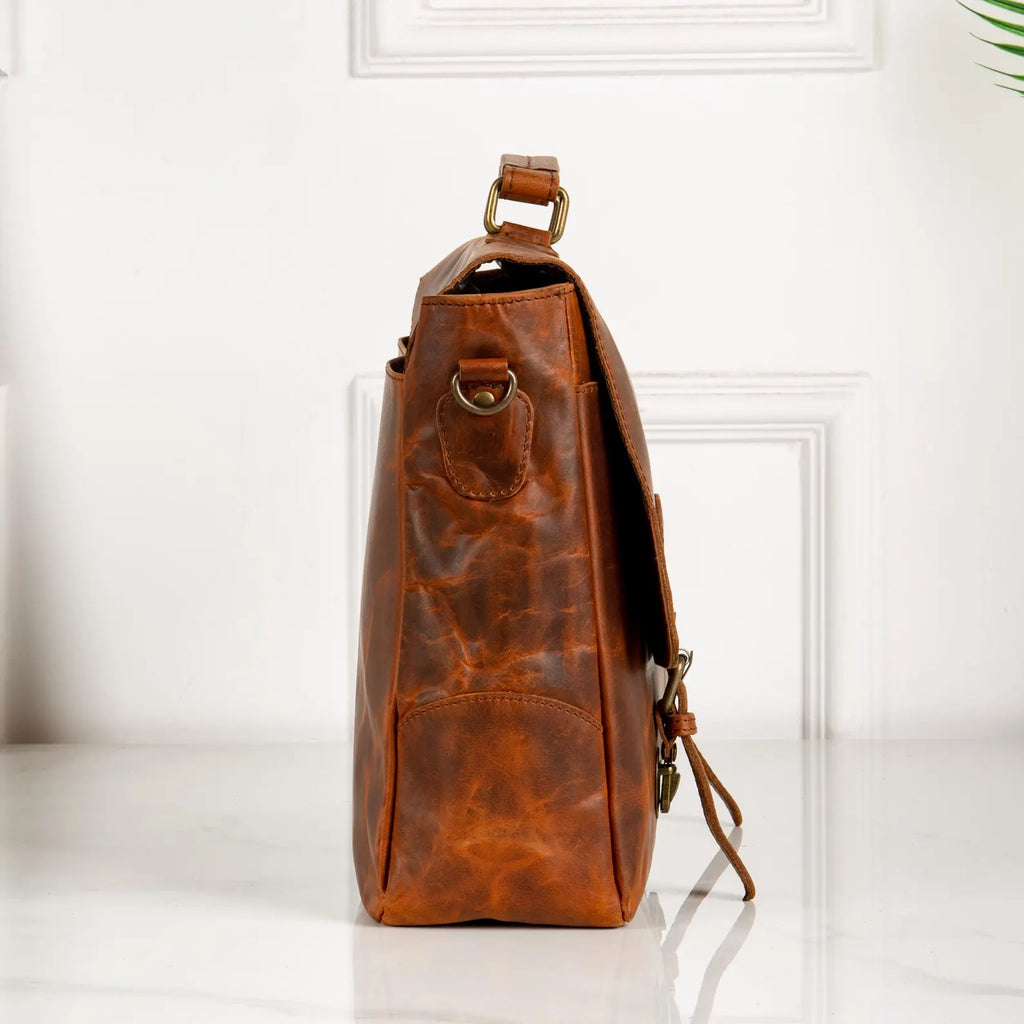 Leather Messenger Bag Briefcase