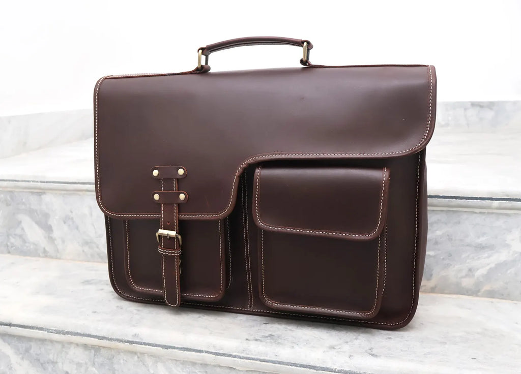 Handmade Buffalo Leather Messenger Bag
